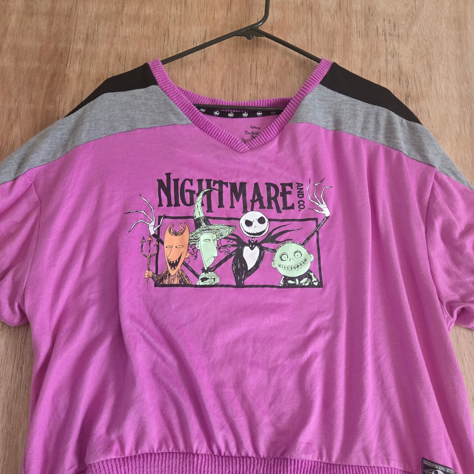 Nightmare Before Christmas Disney Lounge Shirt Purple Jack Skellington XL