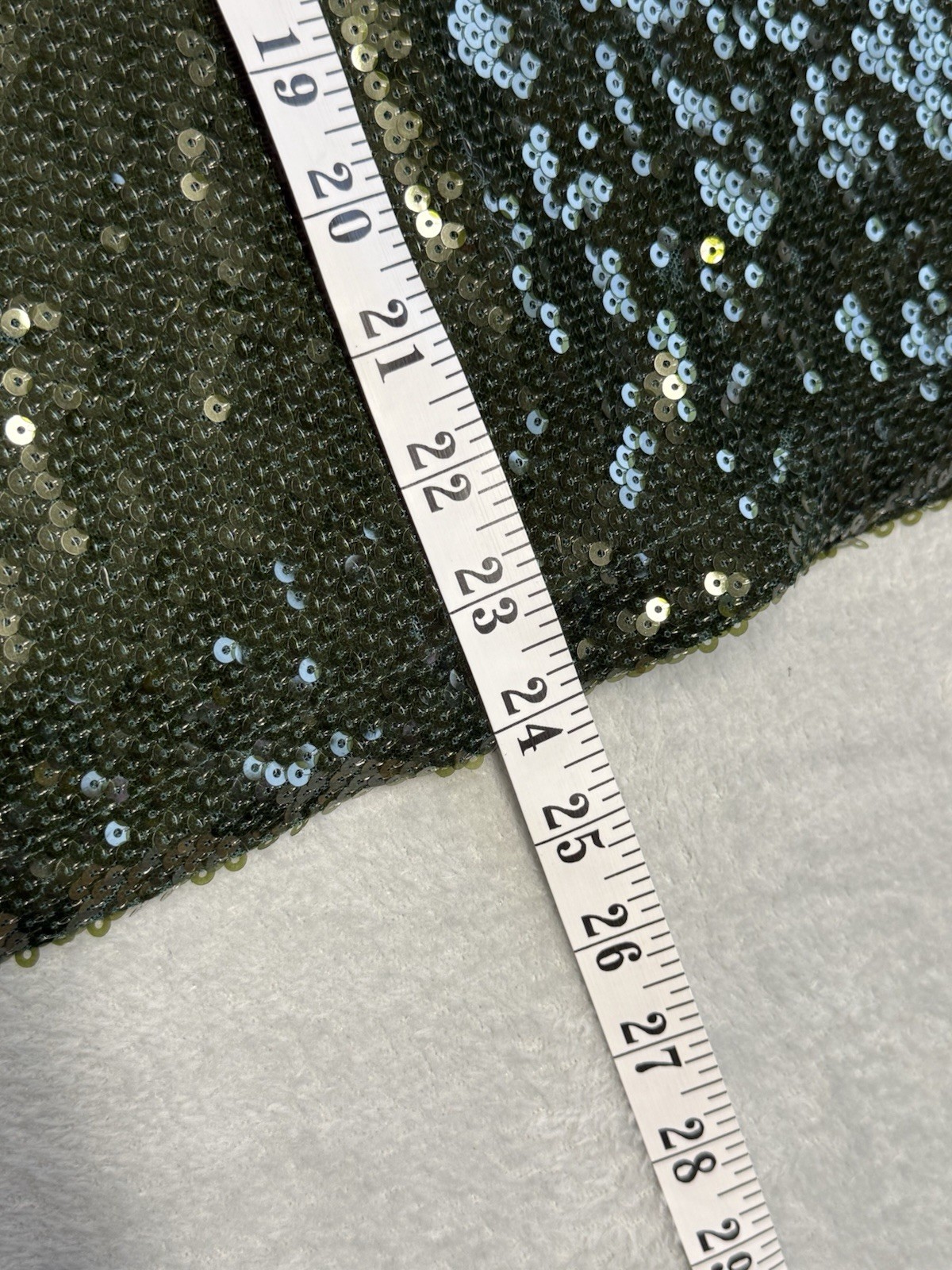M&S Green Sequin Long Sleeve Top Regular Fit Size 18 Party Event Christmas Women