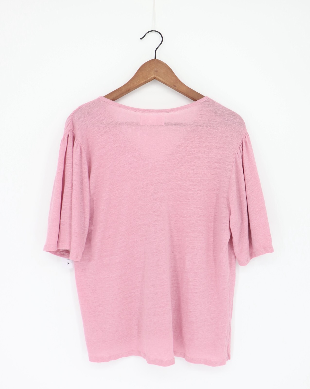 VELVET By Graham Spencer Jolie Short Sleeve Linen V Neck T Bloom XS $79 A3