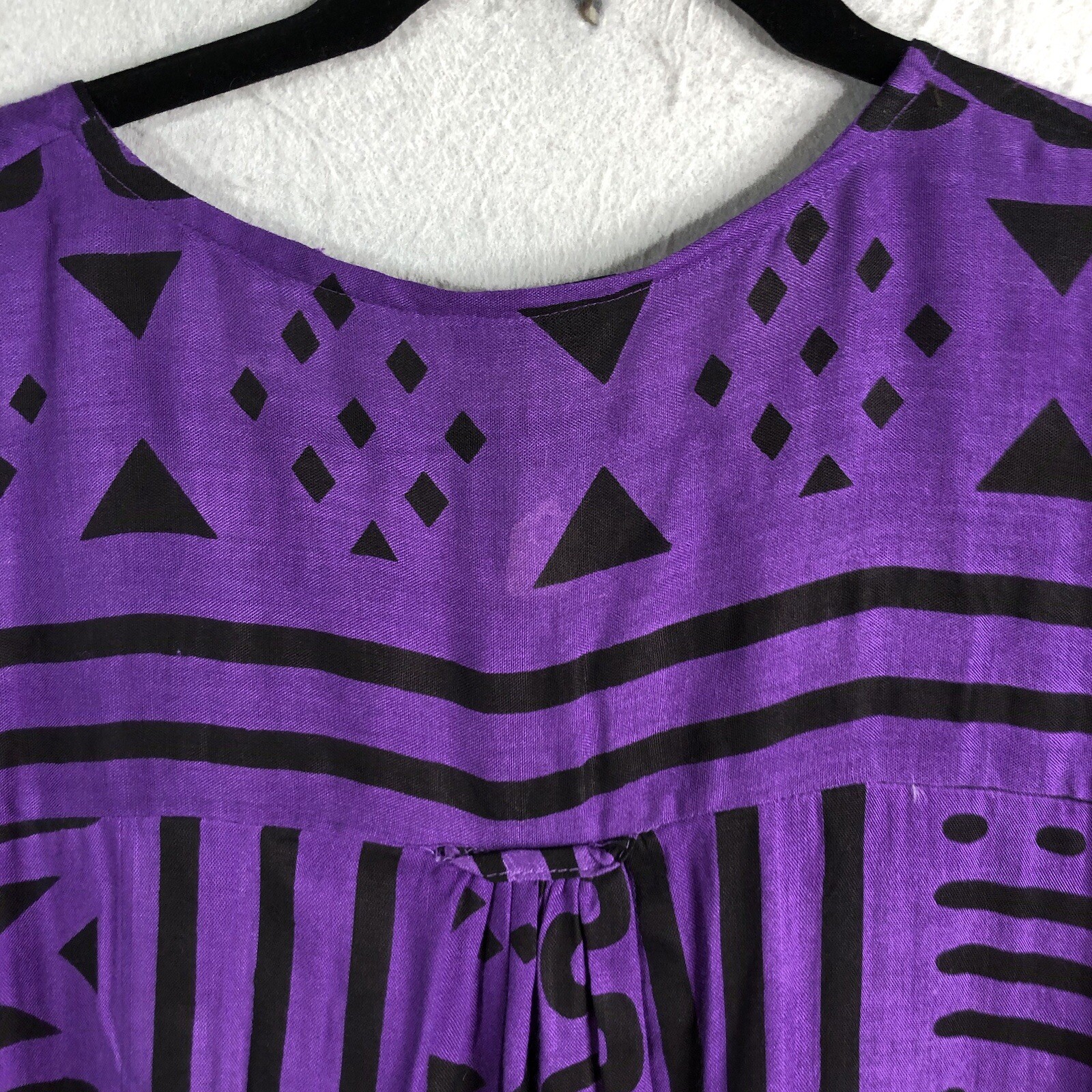 Ethnic Top Women One Size Purple Black Art To Wear Primitive Artsy NEW