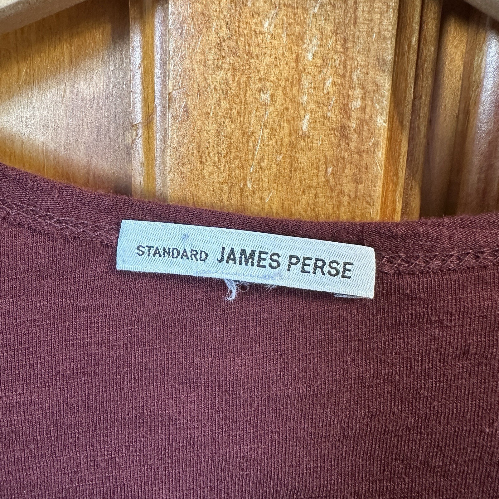 Standard James Perse Crew Neck Red Long Sleeve Tee T-Shirt Top Women’s 3 L Large
