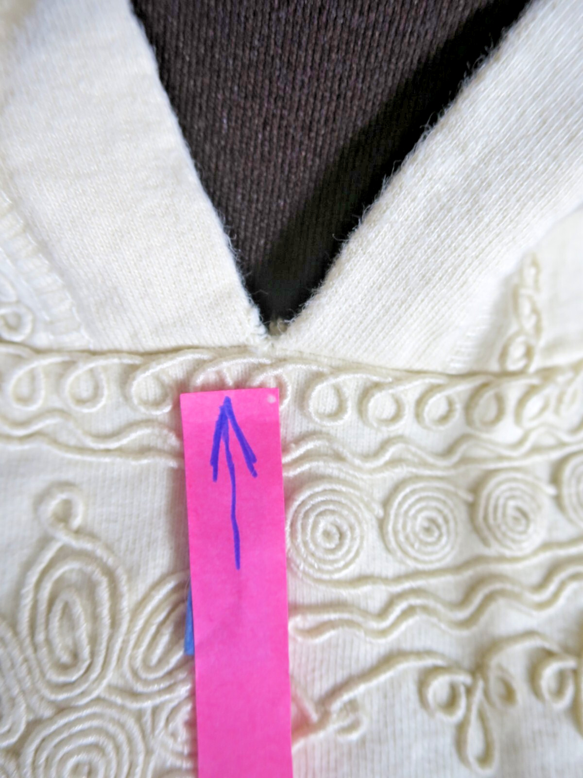Lucky Hooded Poncho Cream Medium Weight Cotton Wood Beads Fringe Ties One Size