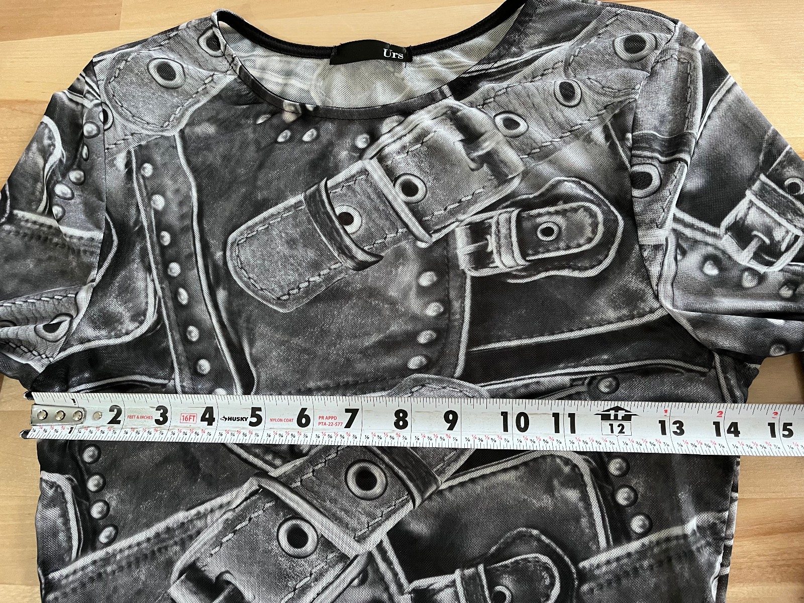 URS Buckled Straps Design Long Sleeve Stretch Top – Junior’s Sz L