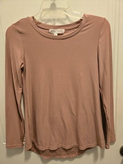 Women’s Planet Gold Long Sleeve T Shirt – Size XS – Light Rose