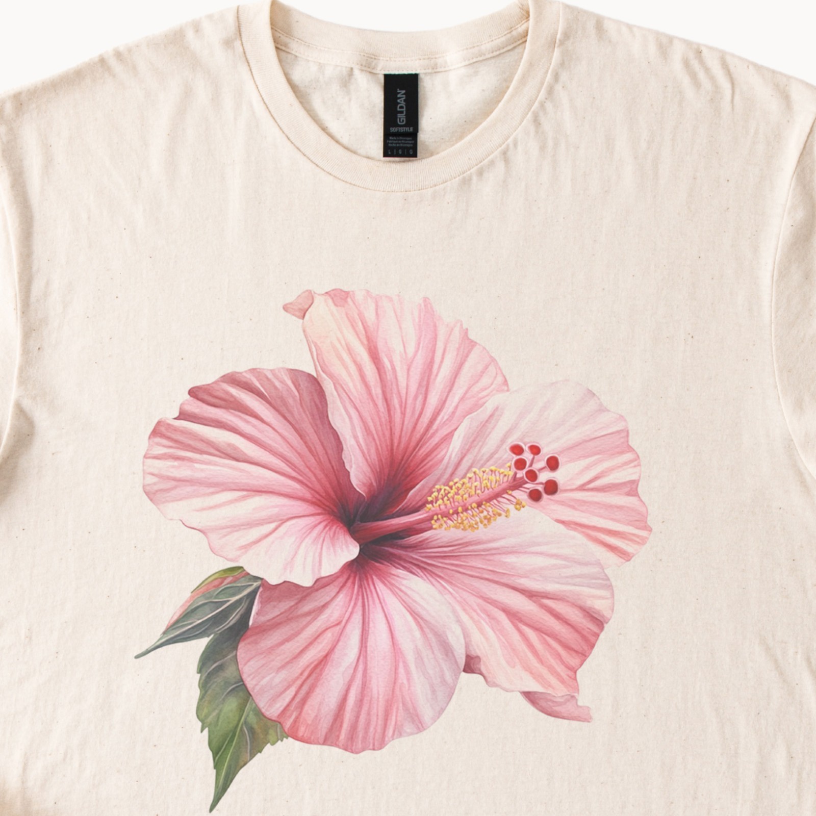 Pink Hibiscus Flower Shirt Tropical Graphic Tee Botanical Floral T Shirt