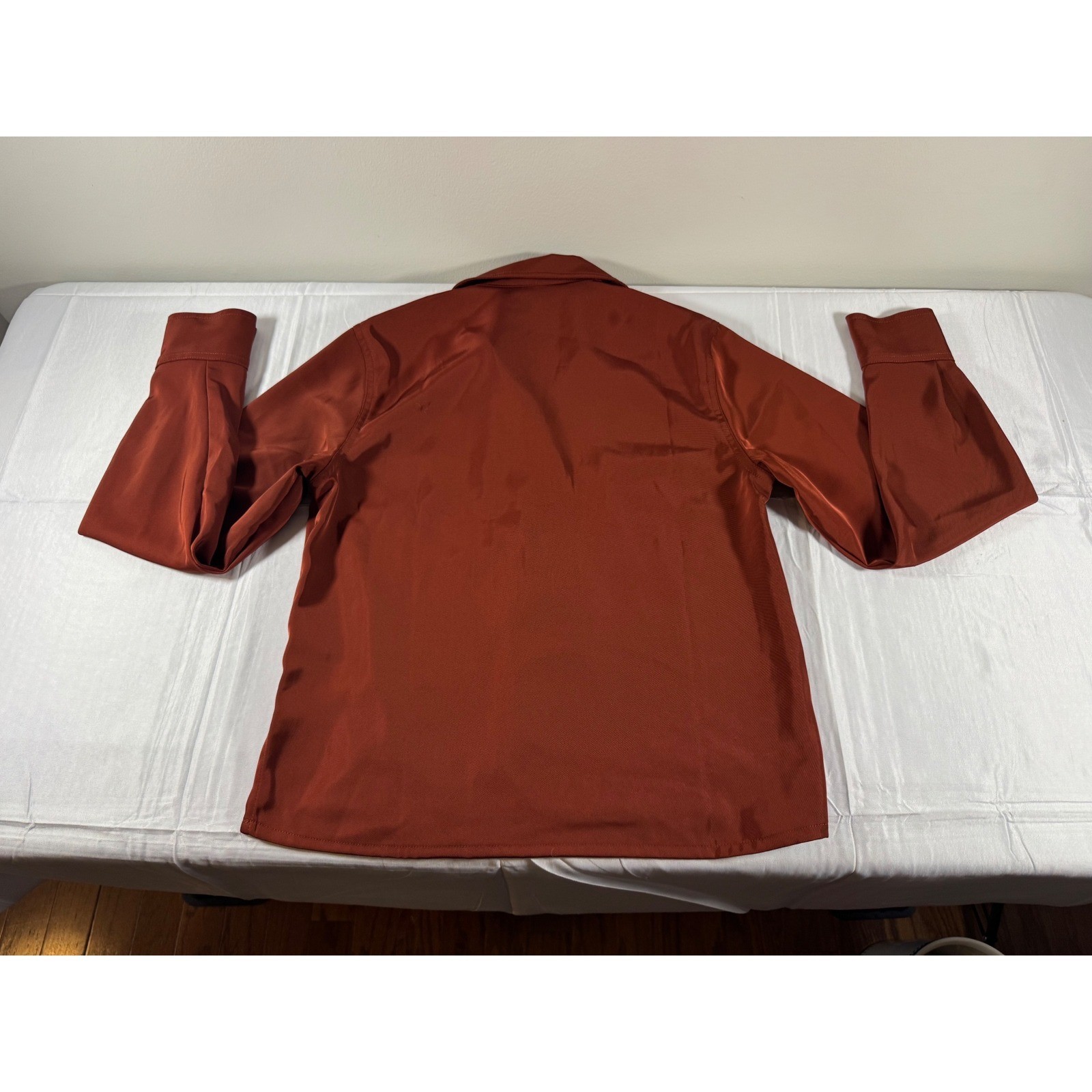 Banana Republic Womens XS Rust Copper Twill Long Sleeve Utility Blouse Top