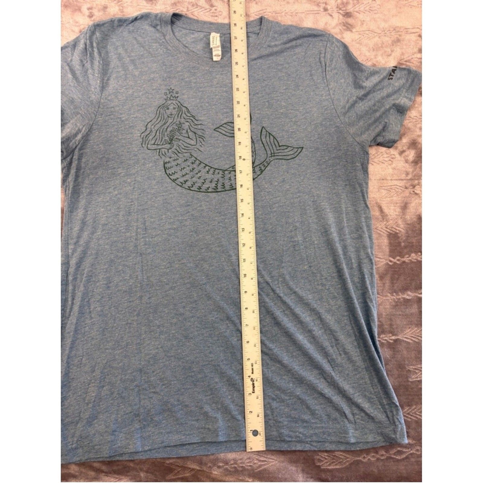 Starbucks Mermaid Graphic Tee Women’s L – Blue Coffee T-Shirt