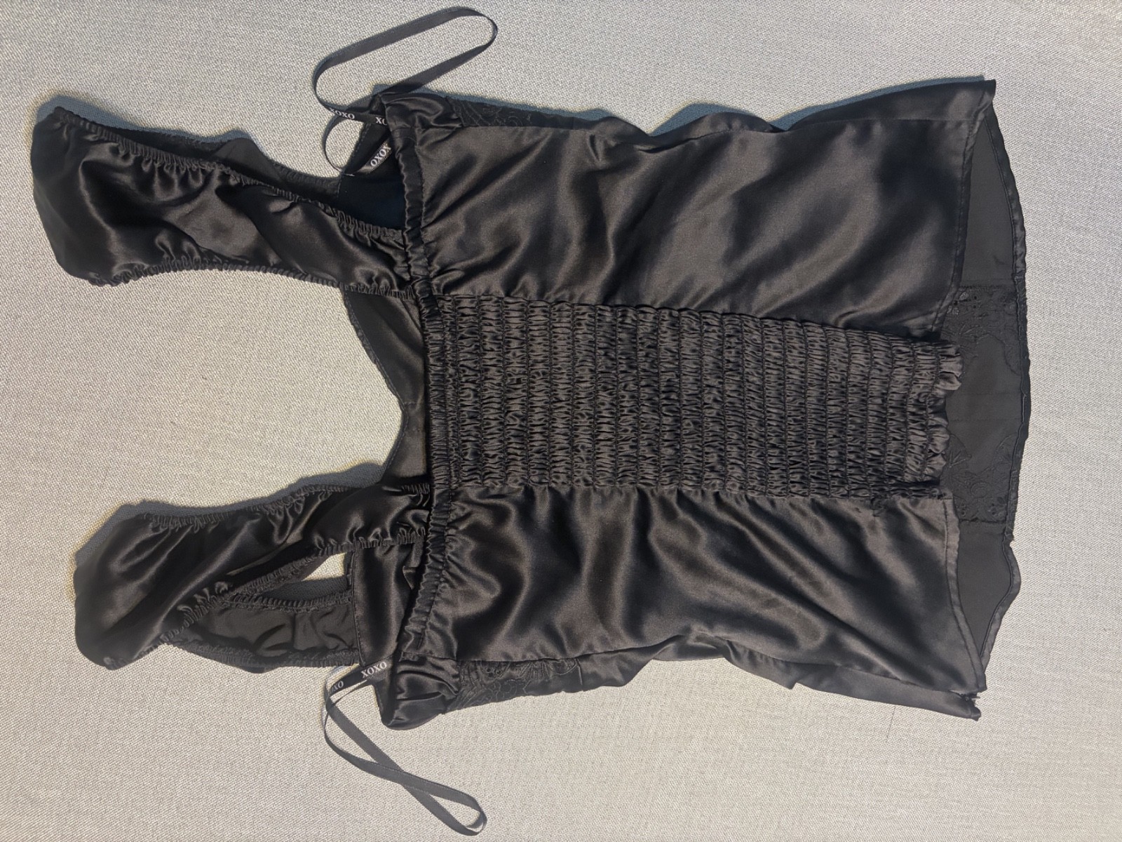 XOXO Vintage Y2K Whimsigoth Fairycore Black Corset Bustier Tank Top Romantic S