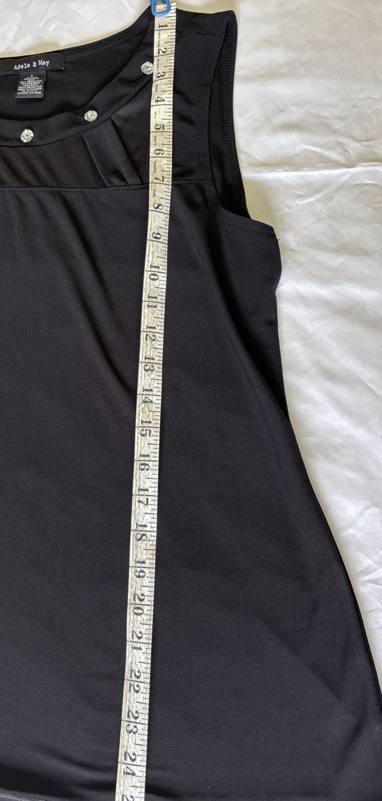 Short Sleeve Trendy Shirt, Black Sz L, Rock, Retro, Y2K, Crystal Button Accents