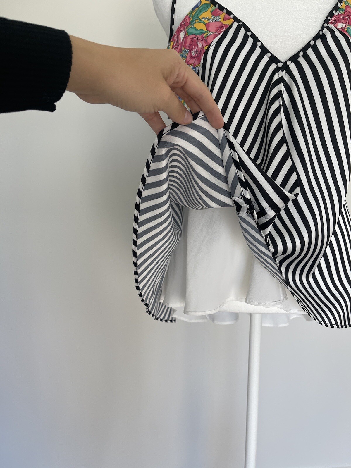 Aquazzura x Racil Designer Striped V-Neck Tie-Shoulder Tank Sz 38 Or 6 MSRP $500