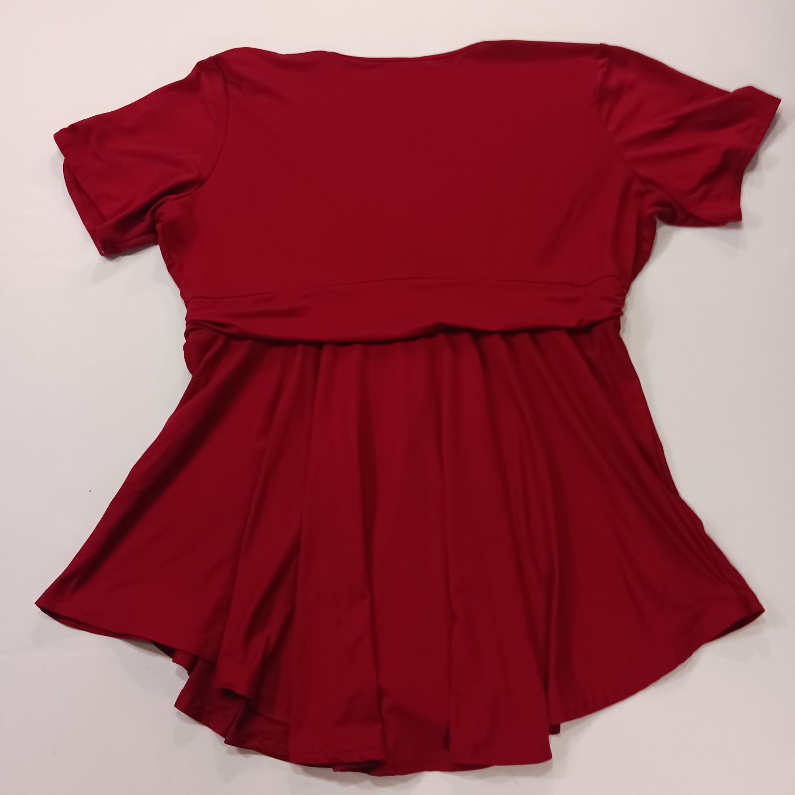 Allegrace Women’s Red Stretch Short Sleeve Casual Top Blouse Size 1X
