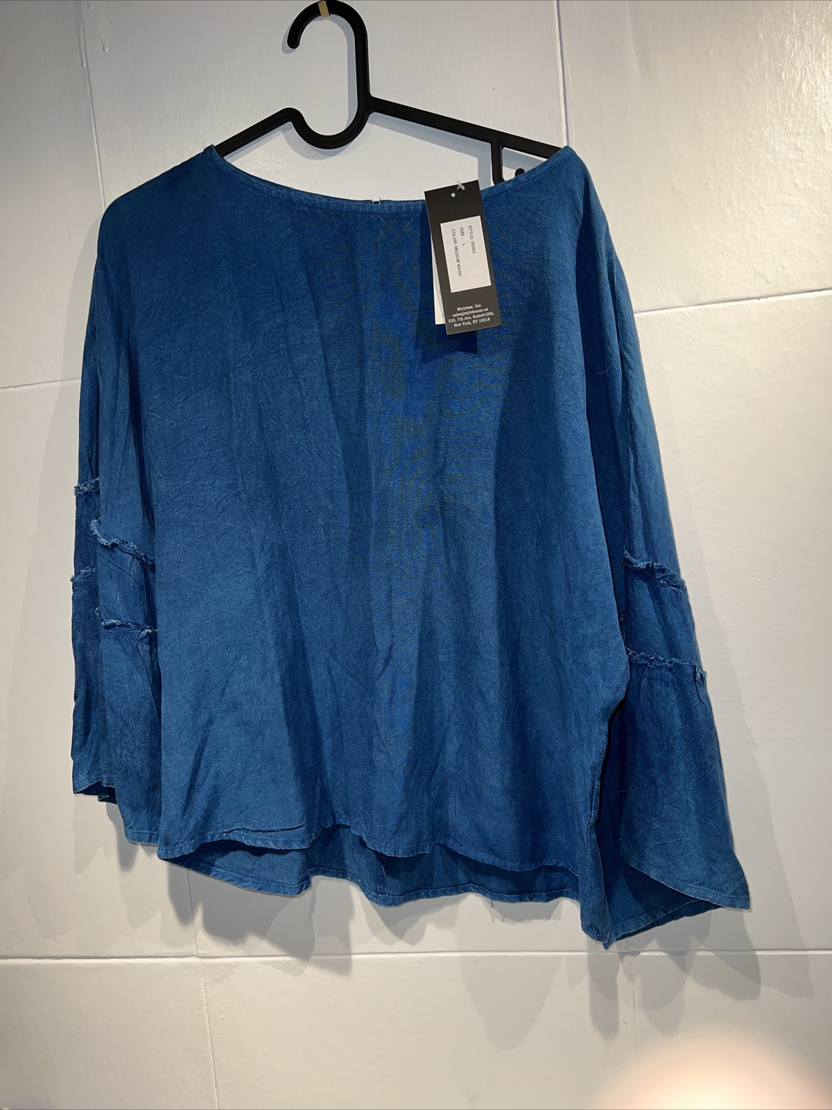 Style Envy Denim Top Shirt Women’s Size Large Blue Boho New See Pics