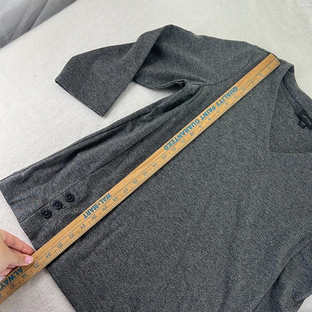 J Jill 3/4 Long Sleeve Blouse Shirt Gray Womens Petite S V Neck