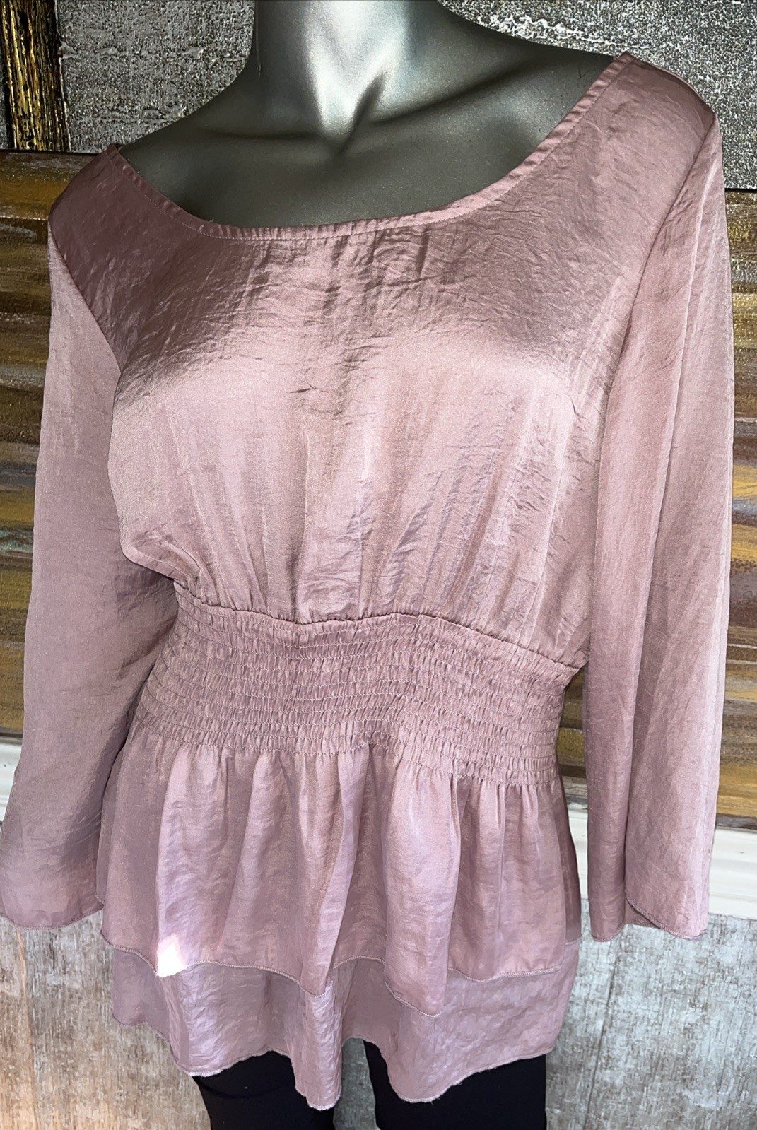 Cynthia Rowley Smocked Elastic Waist Tiered Top XL