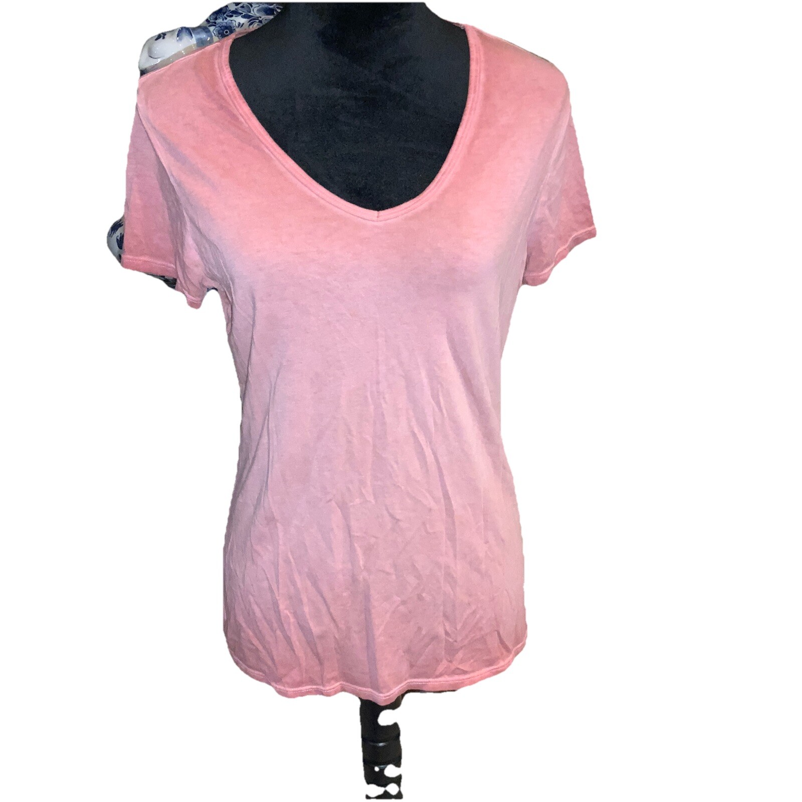 LadTime and Tru U Neck Tshirt Small 4-6 Coral Relaxed Short Sleeve