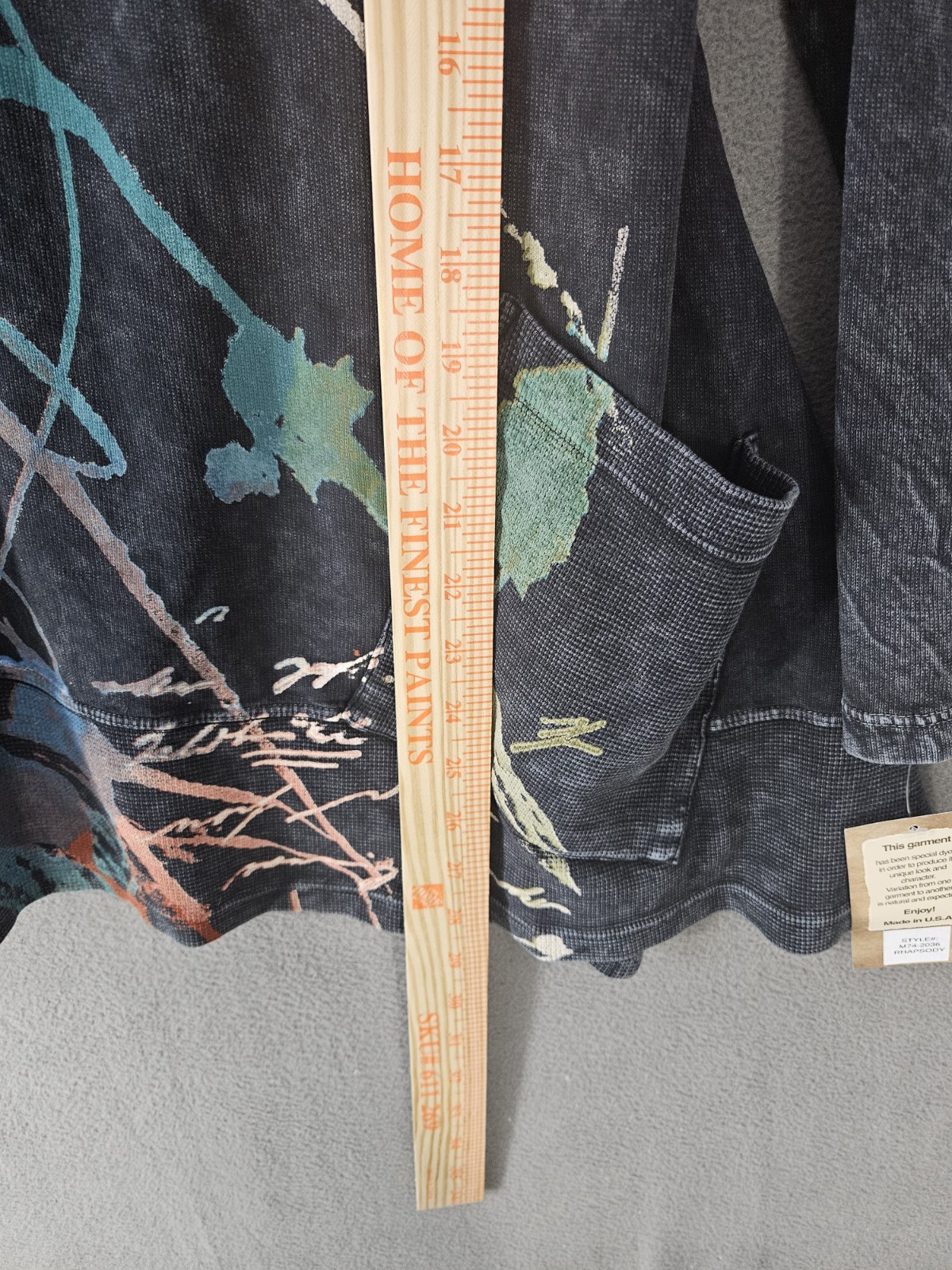 NWT Jess & Jane Women’s Artsy Lagenlook Boho Destressed Pocket Shirt Medium USA