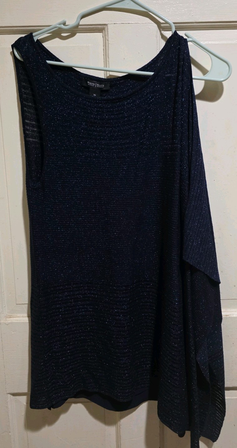 NWT Sleeveless Drapery Tank Tunic Top Size XS /Officer Blue
