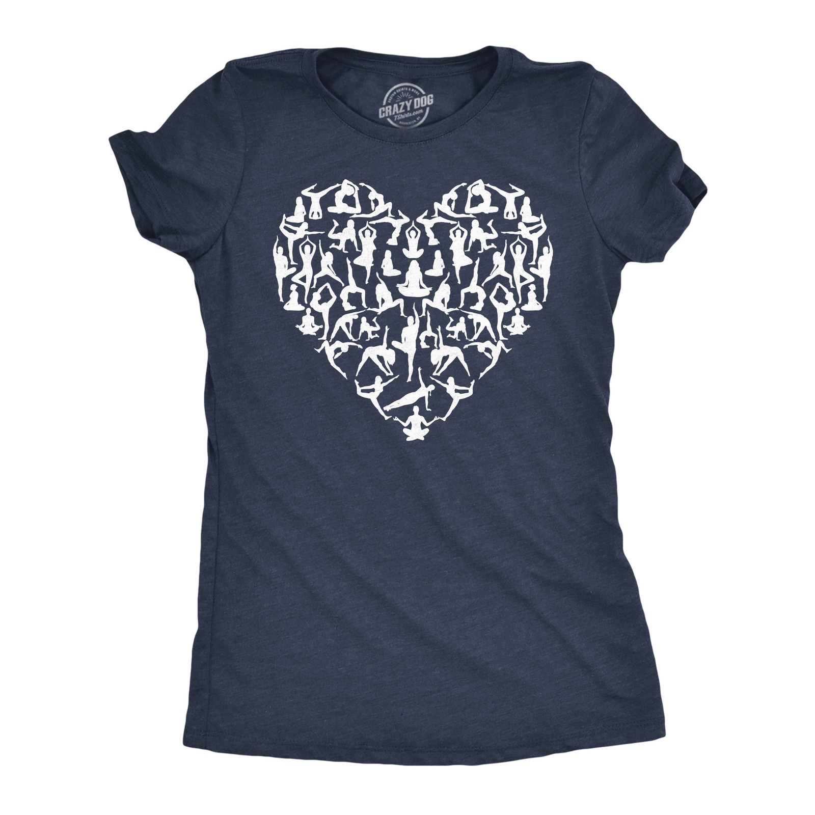Womens Funny T Shirts Yoga Heart Sarcastic Graphic Novelty Tee For Ladies
