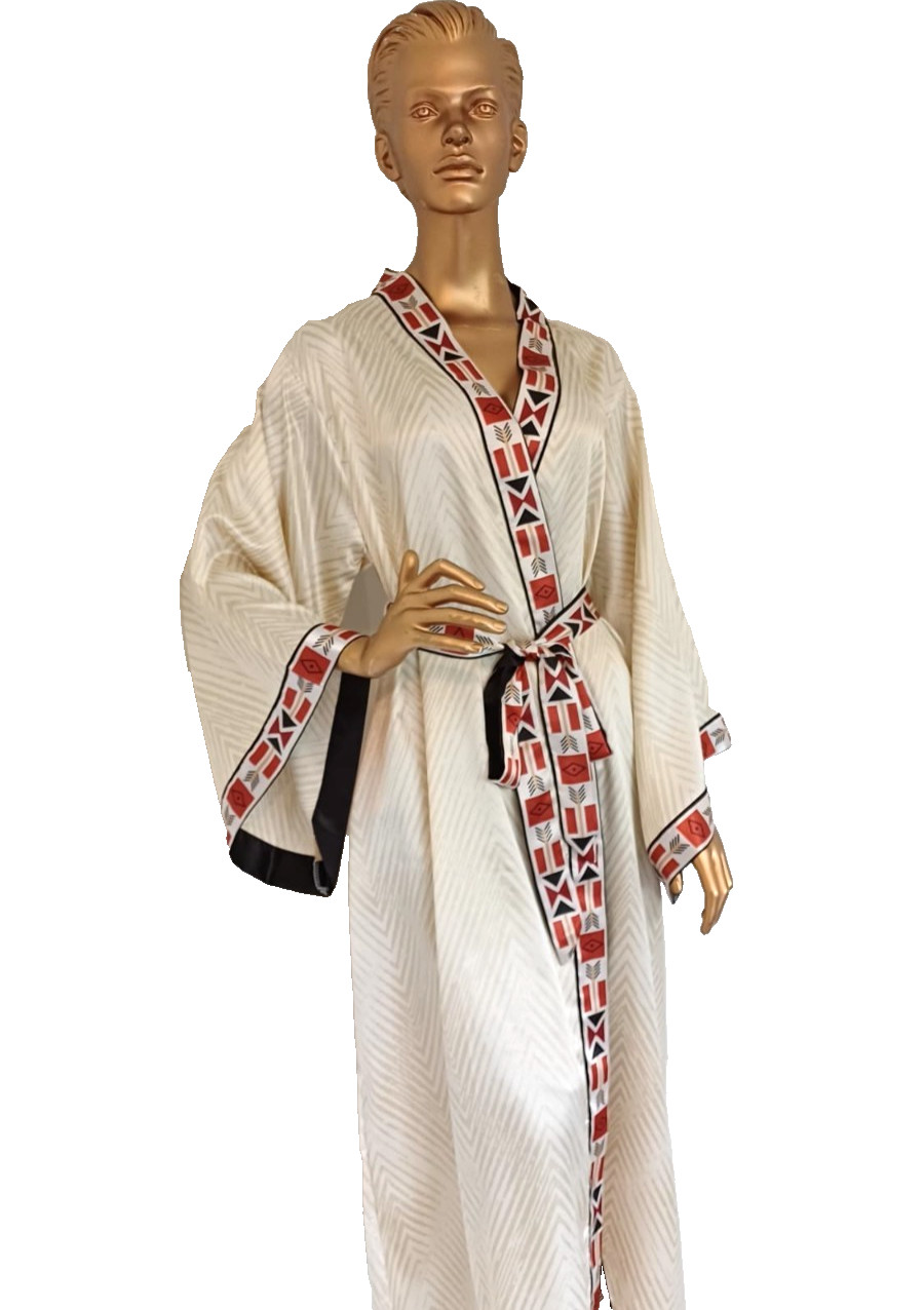 Ladies Long night gown Lightweight Japanese Kimono Soft Satin Sleepwear one size