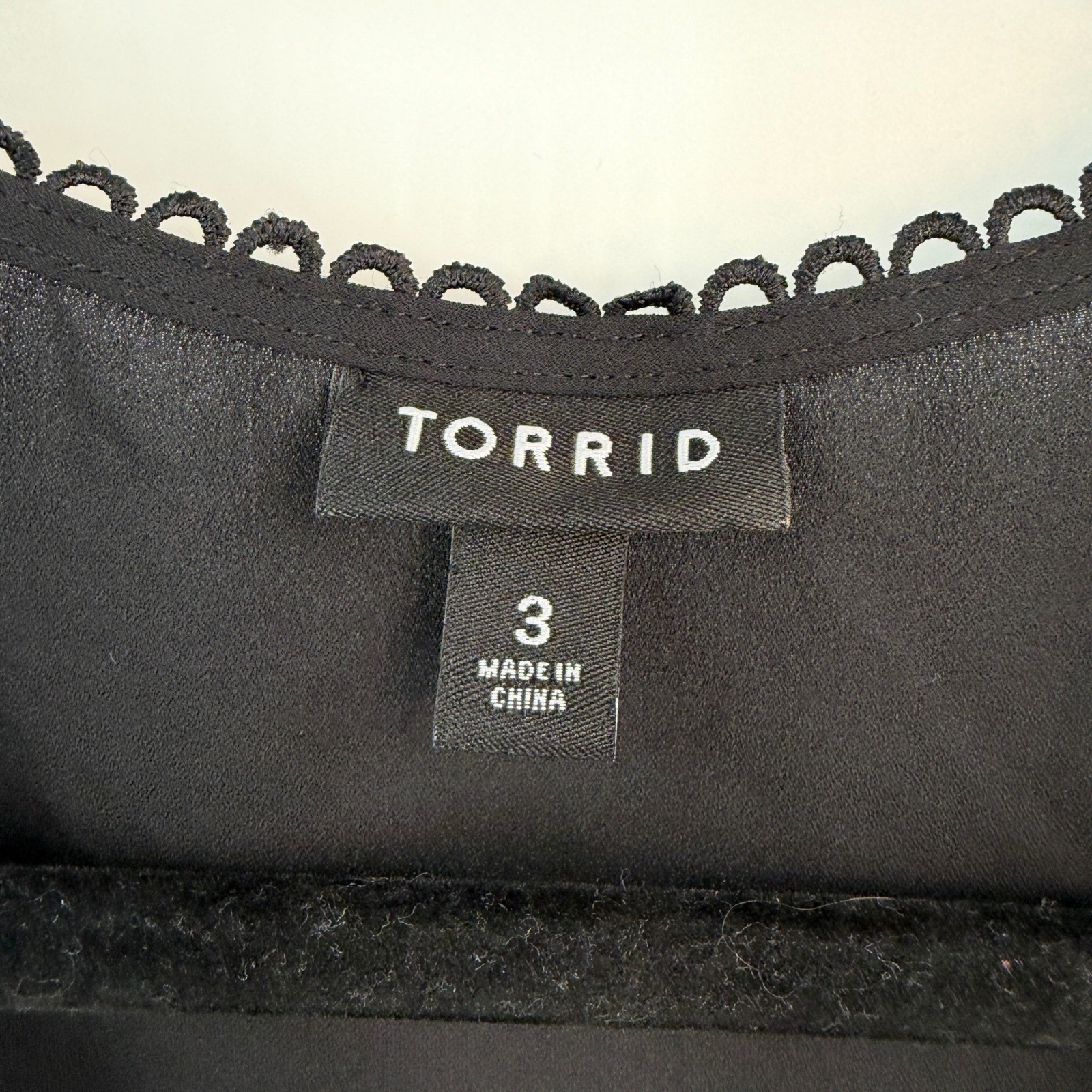 Torrid Size 3 Black Lace Trim Button Front Sheer Georgette Blouse Top Whimsigoth