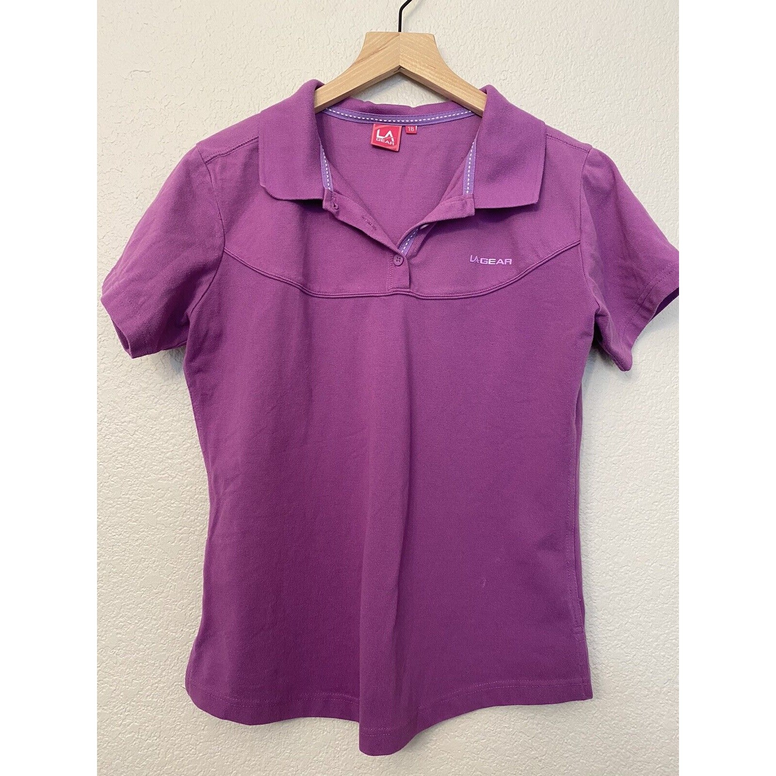 Vintage LA Gear Athletic Style Top Tee Shirt 90s Womens T Shirt Purple Size 18