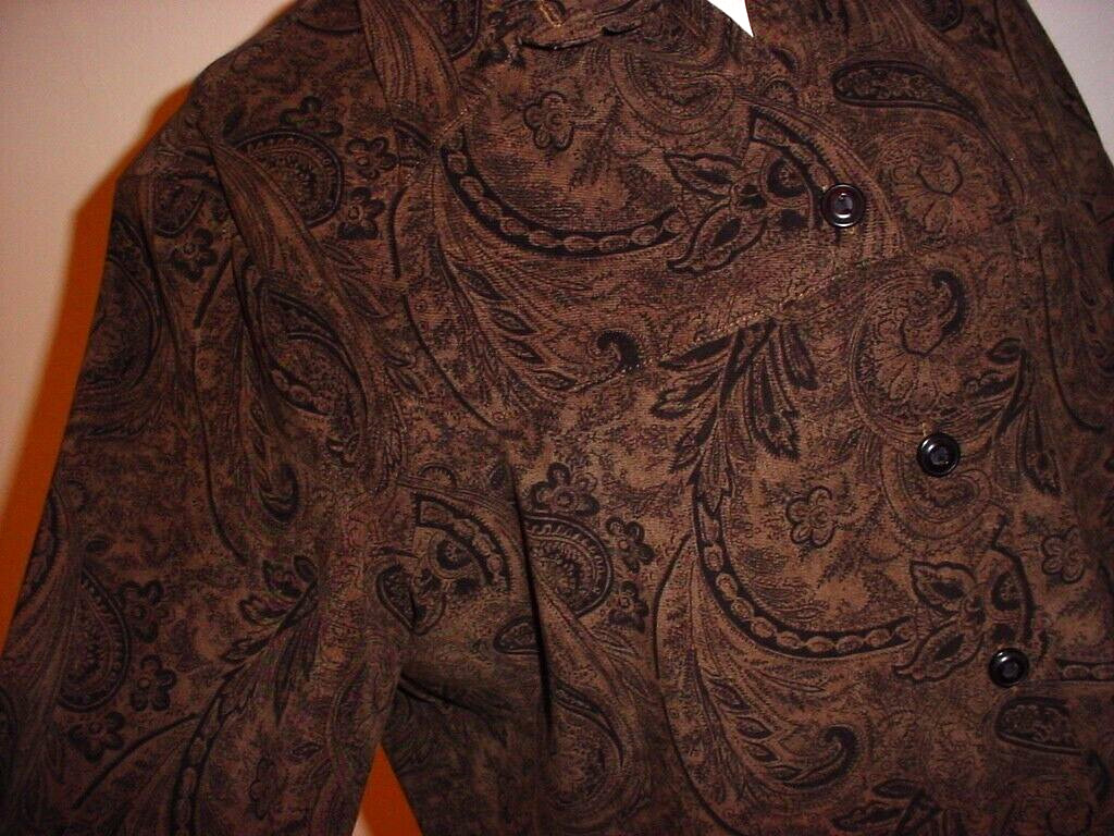 Sag Harbor Button Front Shirt Plus Size Petite 2XL XXL Long Sleeved Paisley