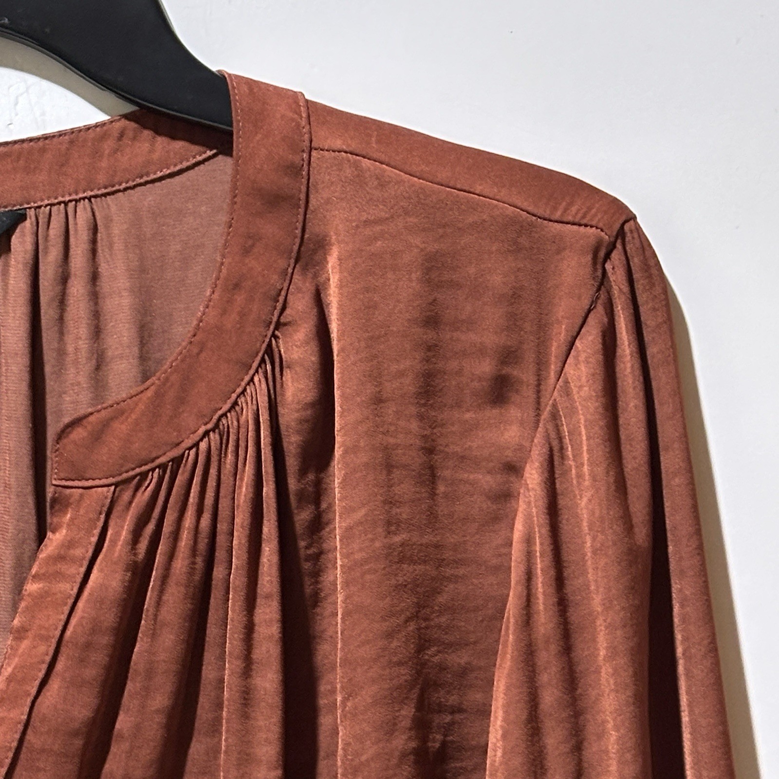 SIMPLY VERA Top Women Sz XL Copper Whimsy Grunge Elegant Popover Breezy Tunic