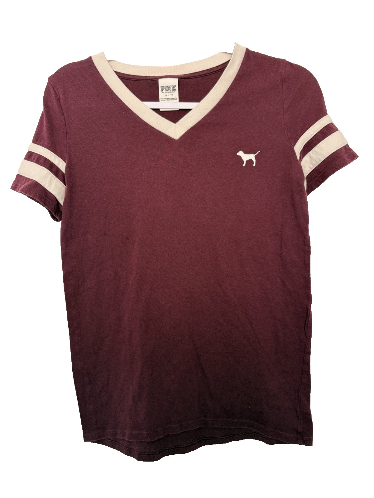 Victoria’s Secret pink Maroon/Burgandy short sleeve t shirt XS