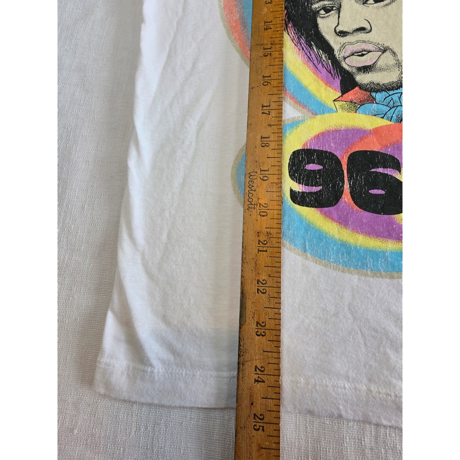 Authentic Jimi Hendrix 1969 Graphic Tee White Rock Band Shirt Womens XL festival