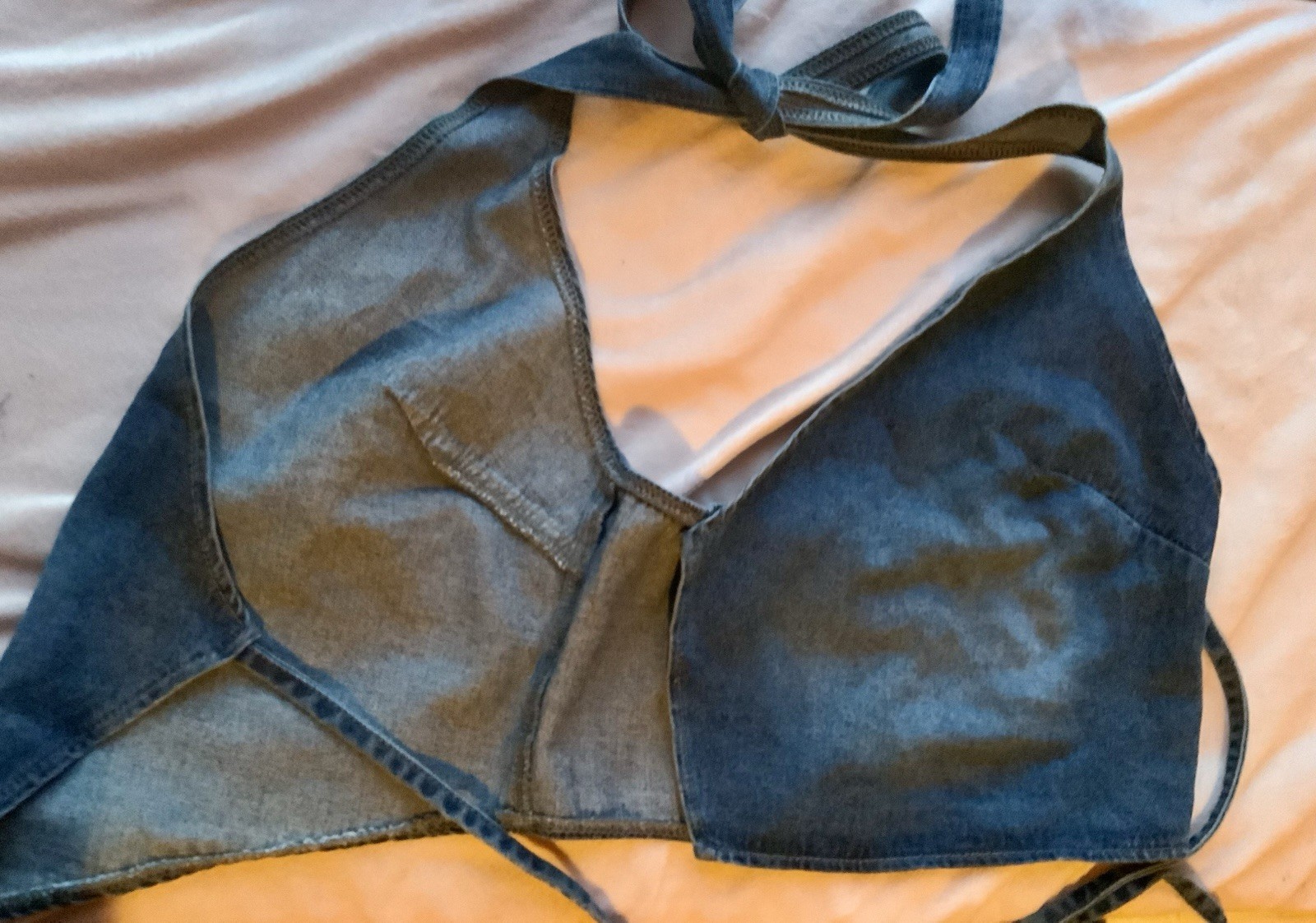 SHEIN M Denim Wraparound Top
