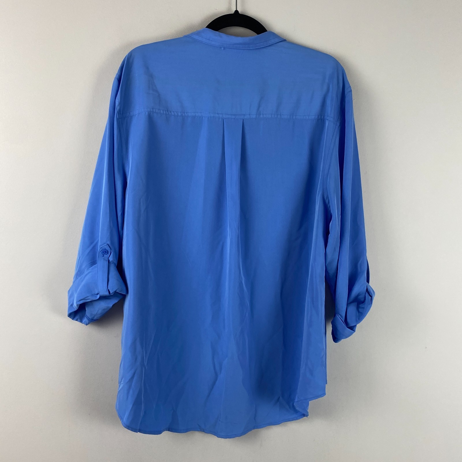 Old Navy Button Down Shirt Size XL Blue Utility Roll Tab Sleeves Safari Soft