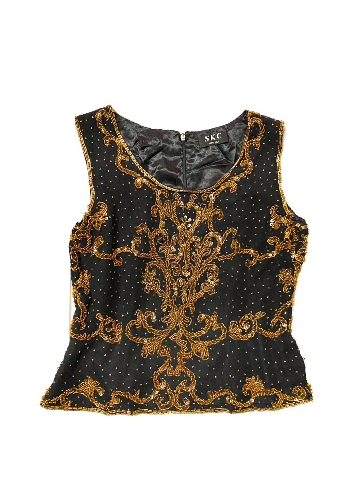SKC Black & Gold Top Size S