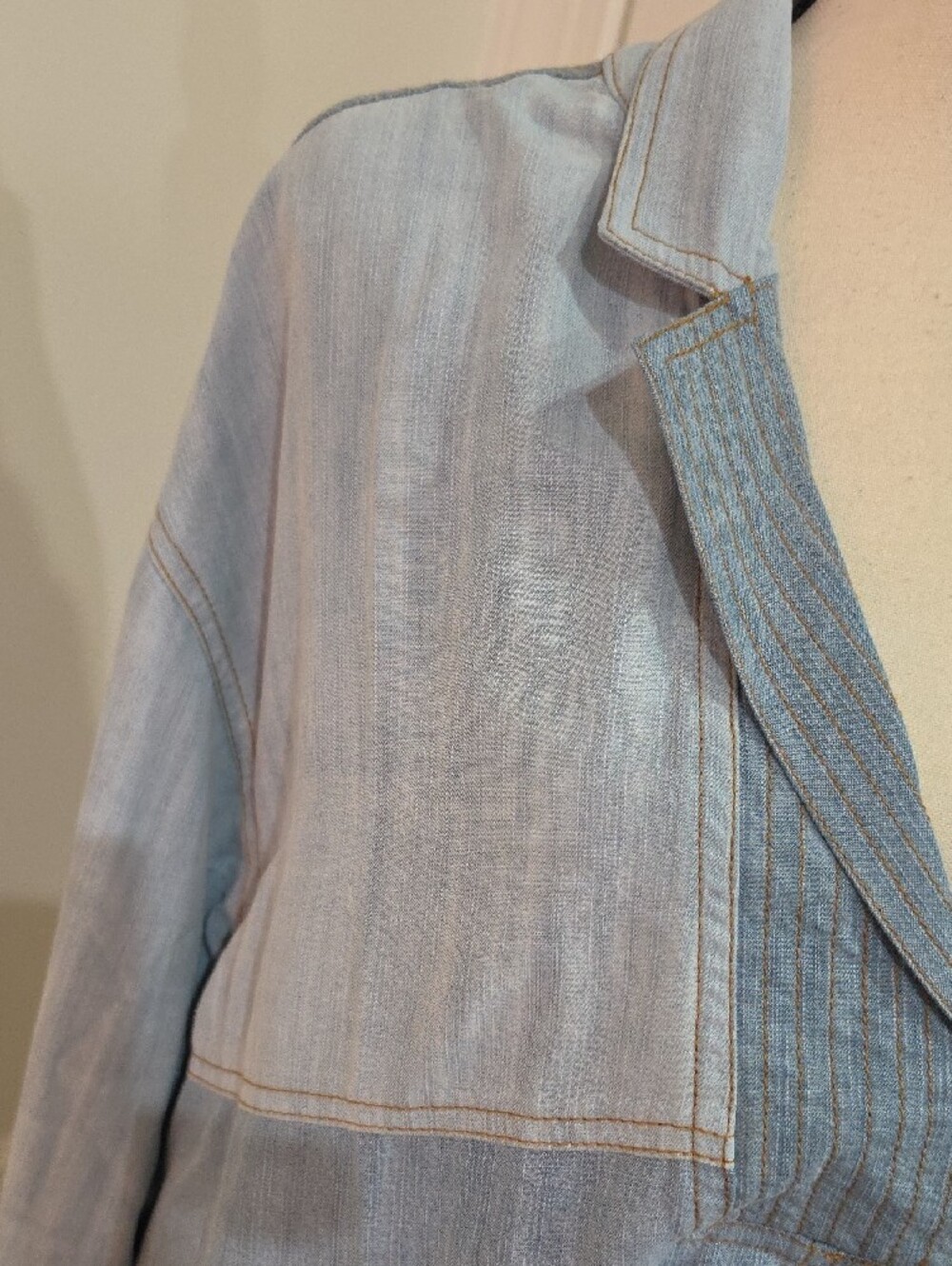 Coldwater Creek Patchwork Chambray Denim Tunic Shirt/Mini Dress – Size XL