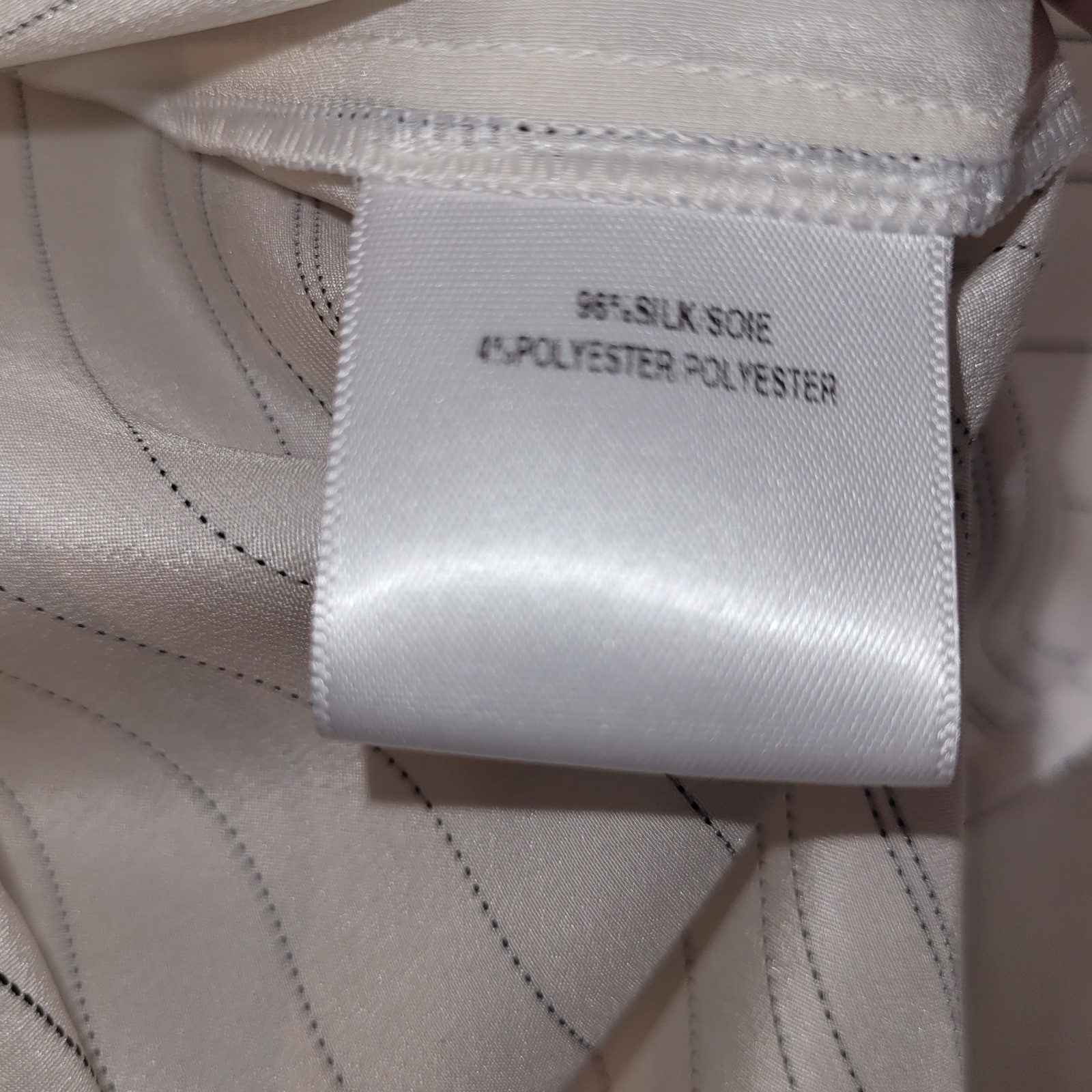 Lafayette 148 New York Silk Pinstripe Tunic Band Collar Tie Cuff Top Petite P