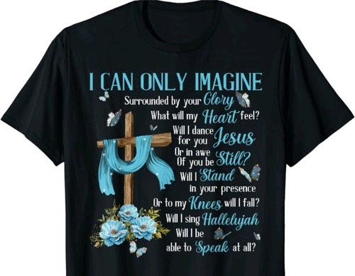 Womens Cotton T-Shirt – “I Can Only Imagine” Quote FREE SAME DAY SHIPPING 2 XL