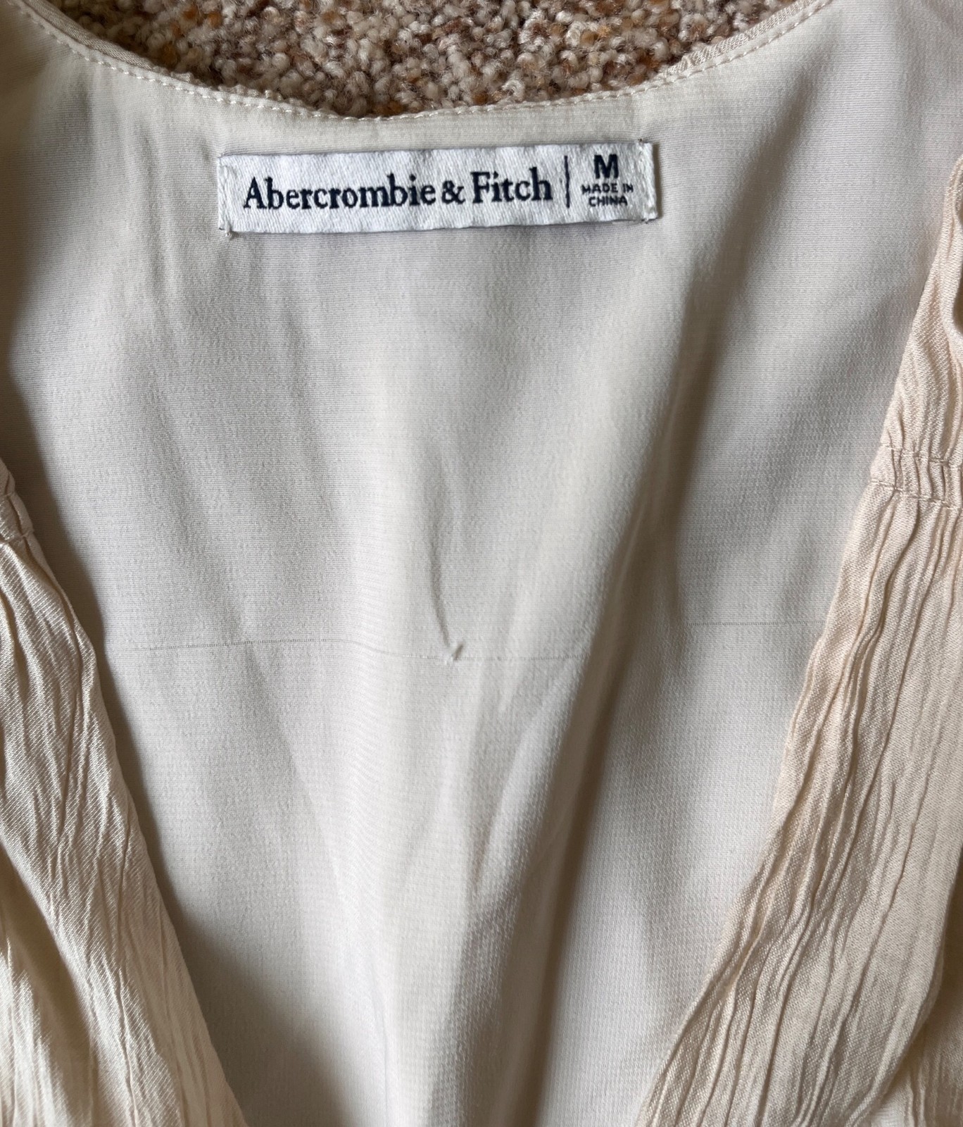 Abercrombie & Fitch Y2K Minimalist Smocked Waist Medium Crinkled Romantic Boho