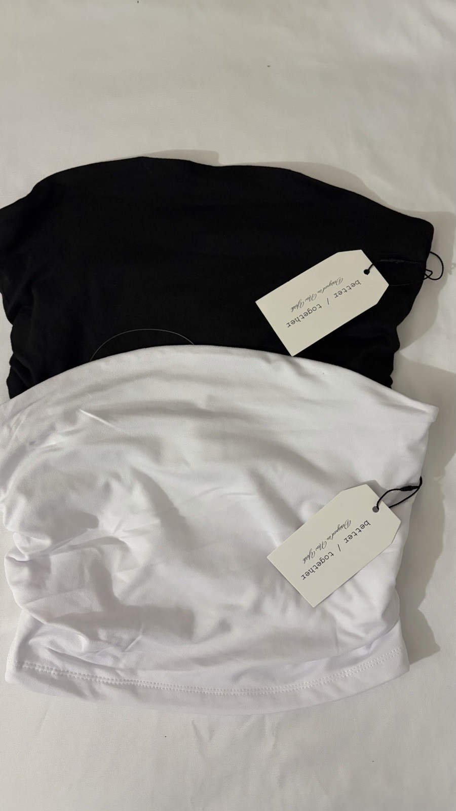 better / together Womens Strapless Tube Top Colorblock Ruched Stretch Jersey S