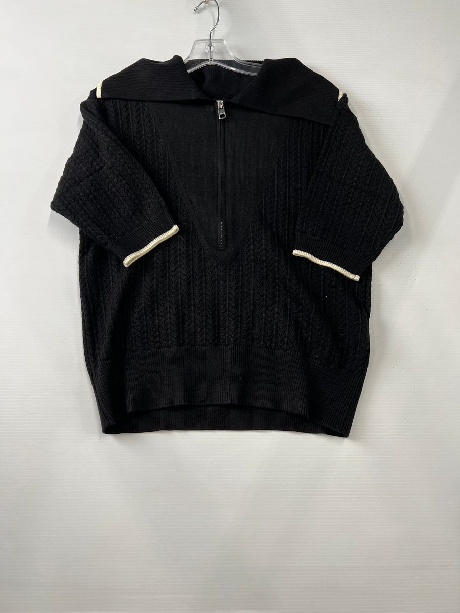 VARLEY Arney Half-Zip Knit Polo Women’s Size M Black
