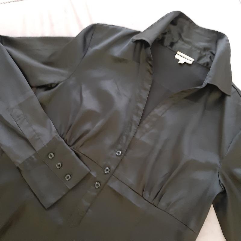 Women Etam shirt black satin 36/S/44