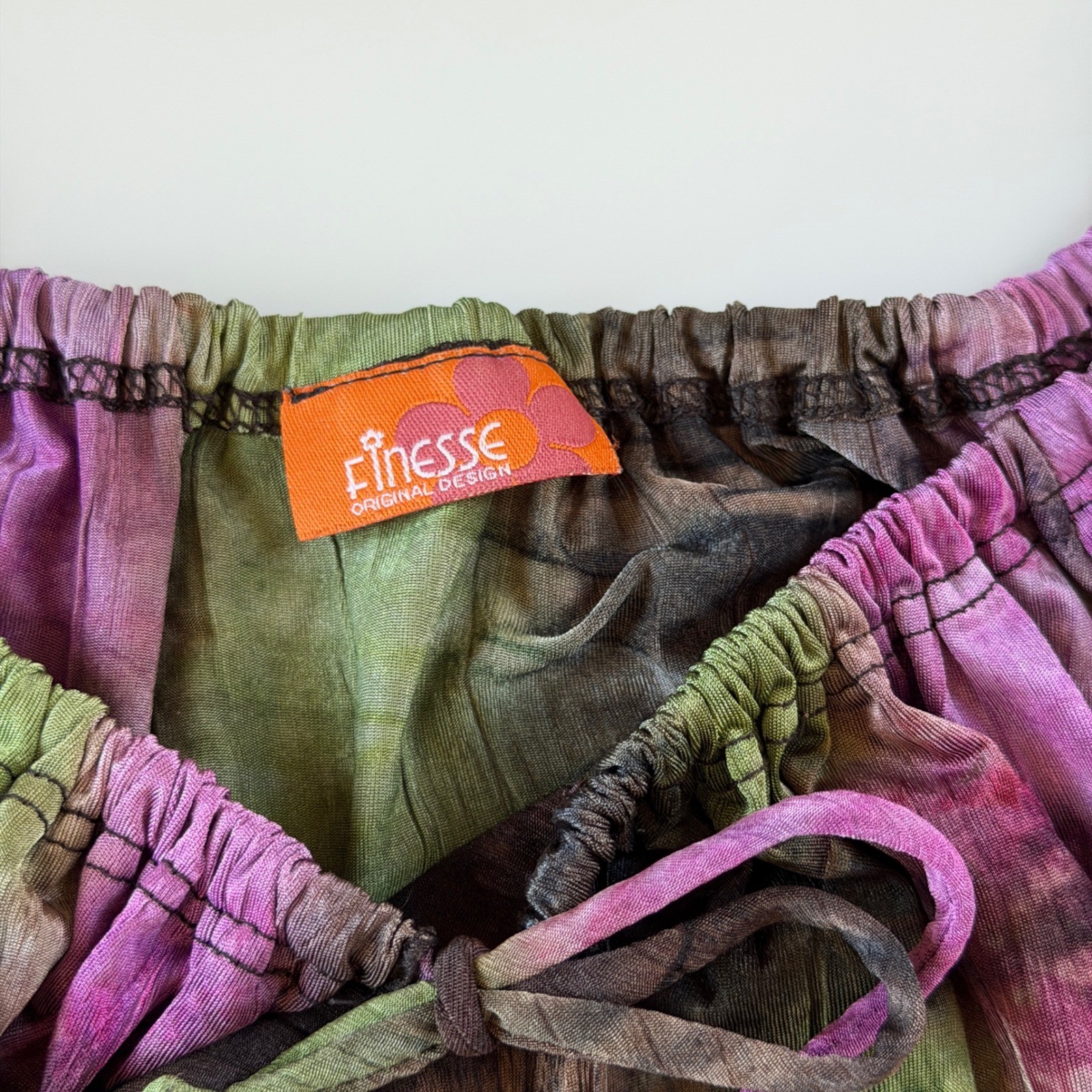 Purple Green Tie Dye Milkmaid Top Fairy Grunge Y2K Vintage Small
