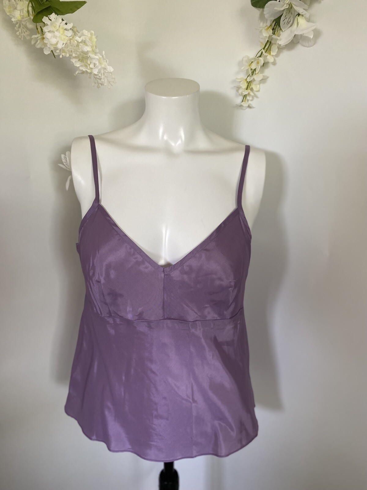 Nanette Lepore Purple Spaghetti Strap Cami Top Size 6 NWOT $98 Cotton Classic