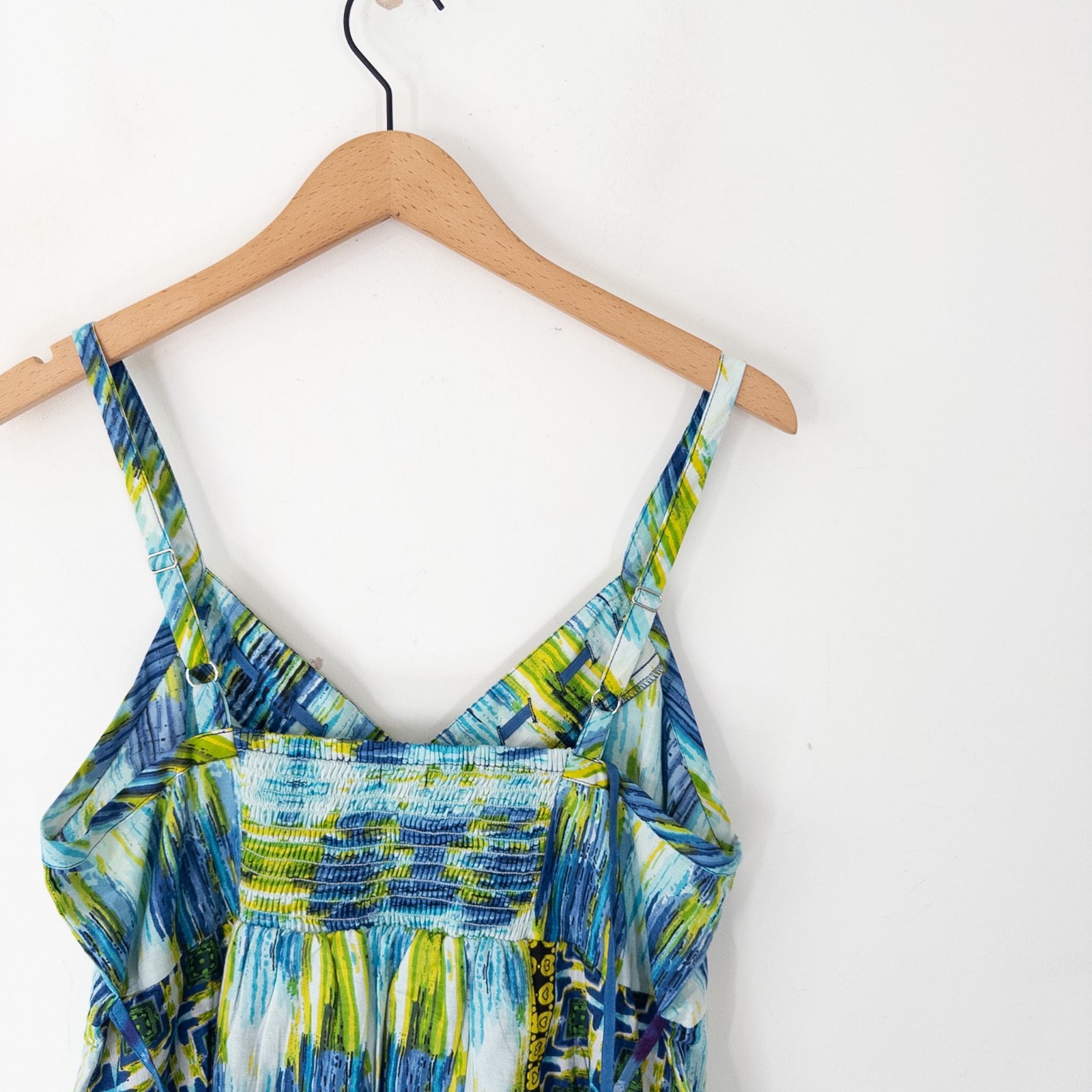 Joe Browns Longline Cami Top Size 16 NEW Boho Cotton Blue Green Festival