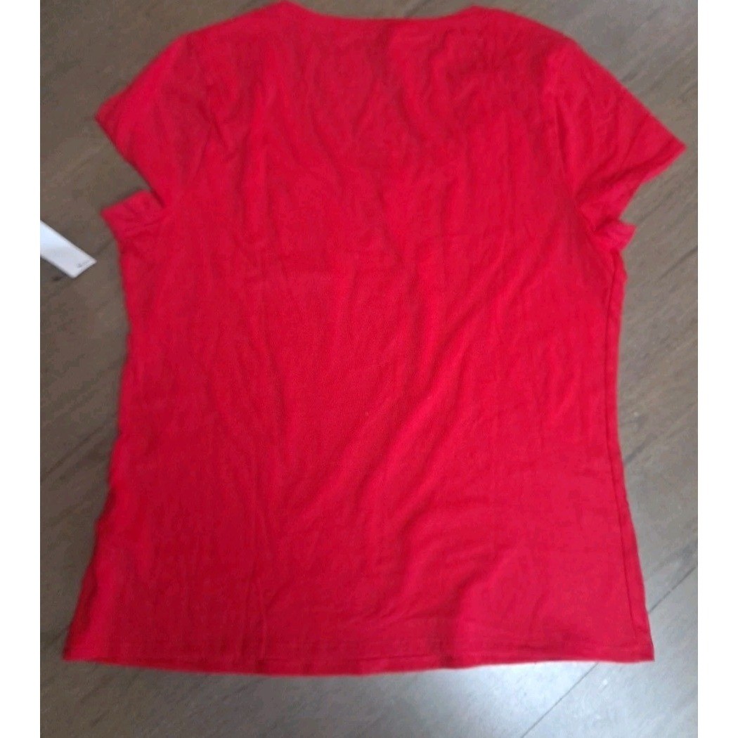 No Boundaries Just Red Scoop Tee T-Shirt Juniors XL (16-18) Womens Small
