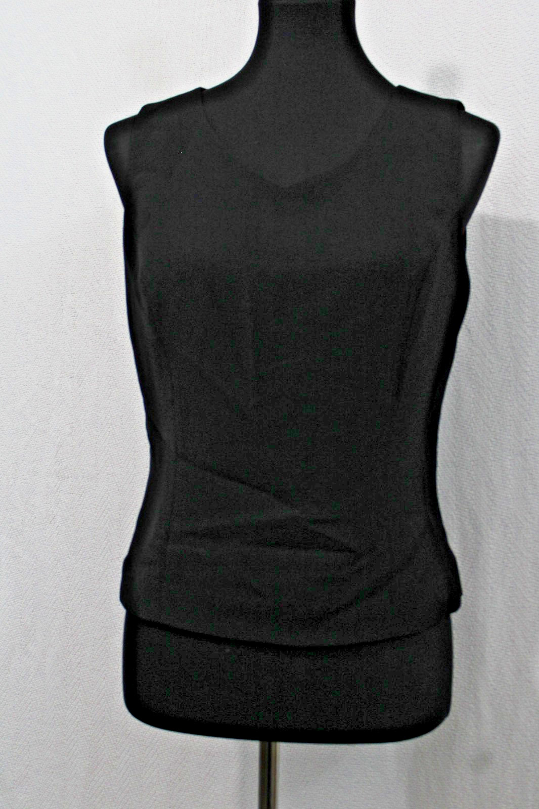 KASPER Size 6 Solid Black Sleeveless Lined Shell Career Top Tank Side Zip