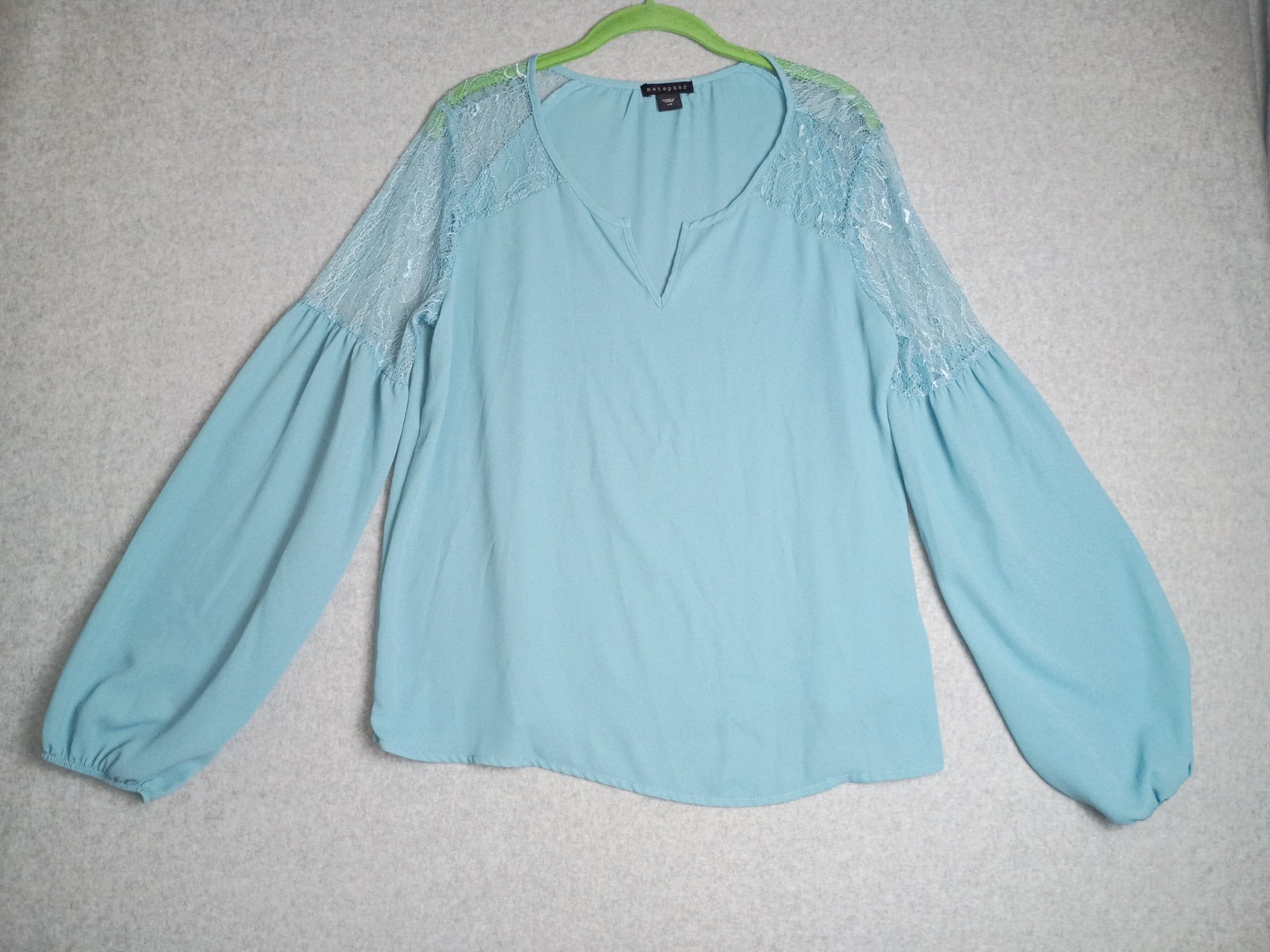 Metaphor Top, Women’s Size L, Light Teal, Brand-New