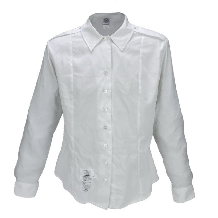 WOMEN’S FEMALE ARMY SERVICE UNIFORM ASU WHITE LONG SLEEVE TUCK IN SHIRT 8-16