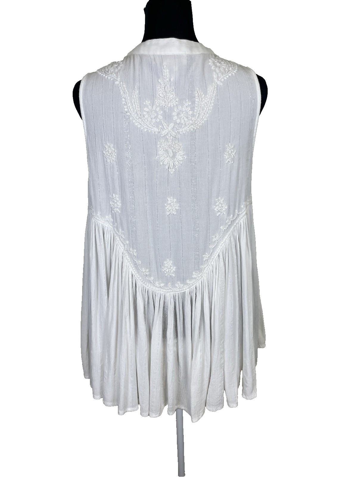 Rachel Zoe Women’s Boho Blouse Size S White Babydoll Bohemian Western Country