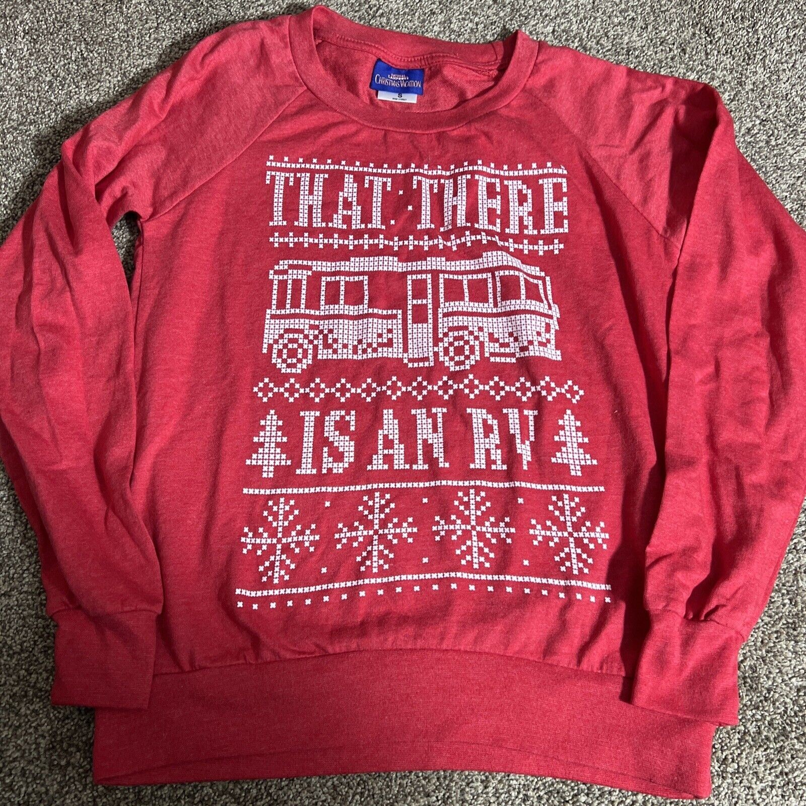 Women’s National Lampoons Christmas Vacation Red Long Sleeve Shirt SIZE SMALL RV