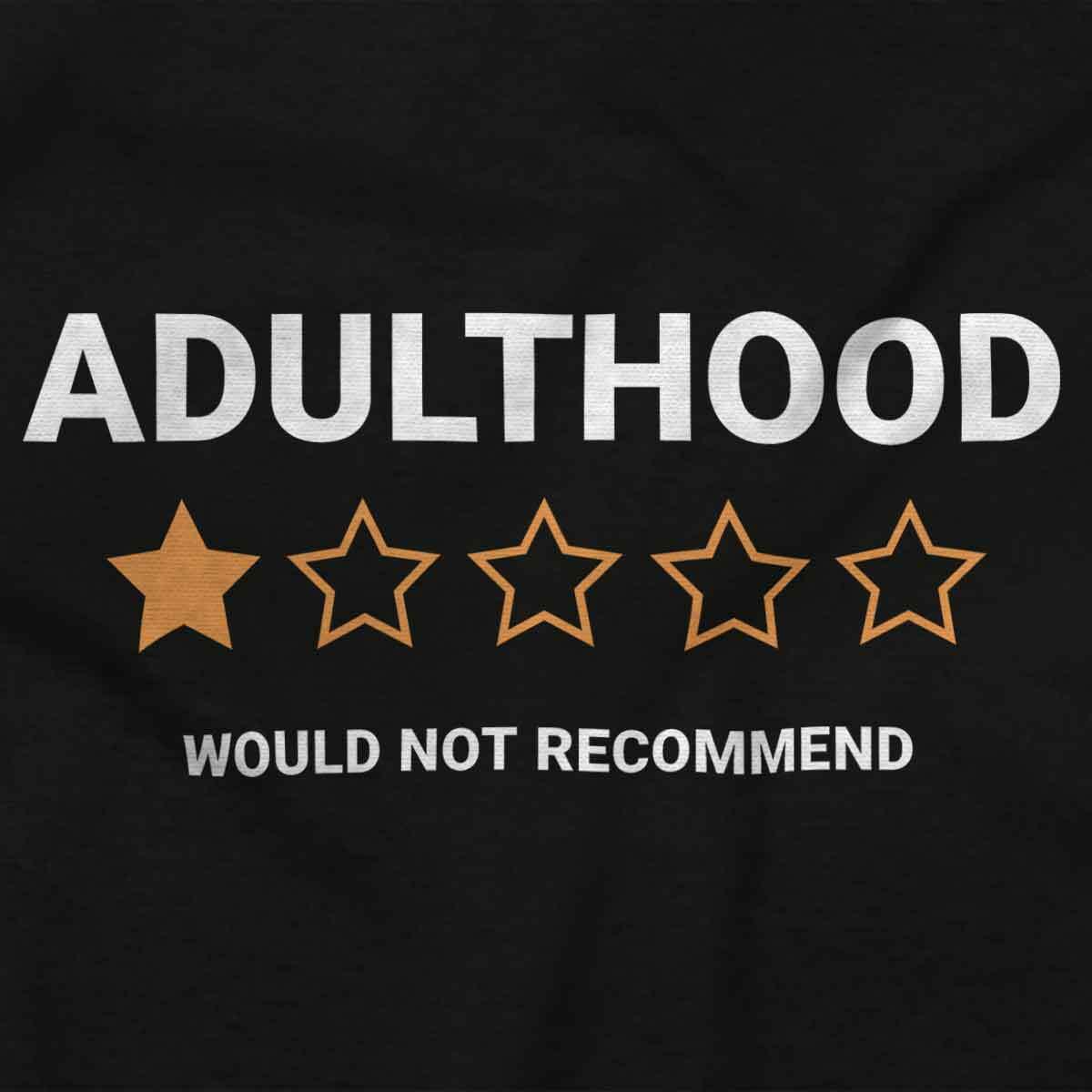 Funny Sarcastic Adulthood 1 Star Rating Joke Graphic T Shirts for Women T-Shirts