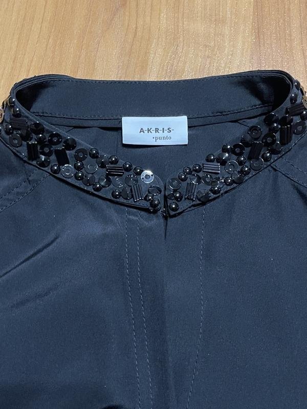 Women Akris Shirt Black Silk M